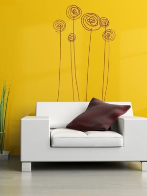 Vinilo decorativo flores abstractas