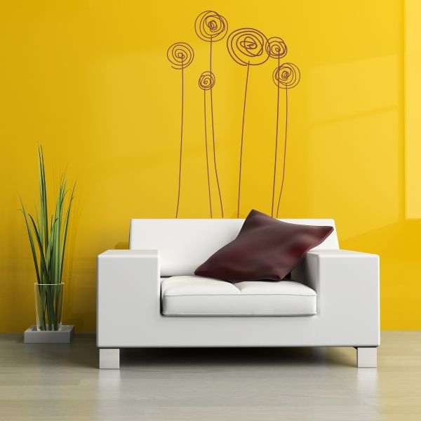 Vinilo decorativo flores abstractas