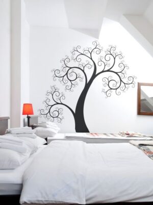 Vinilo decorativo arbol entrelazado sin hojas