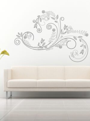 Vinilo decorativo floral detallado