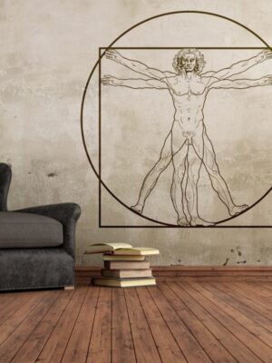 3857.jpg Vinilo decorativo Hombre de Vitruvio