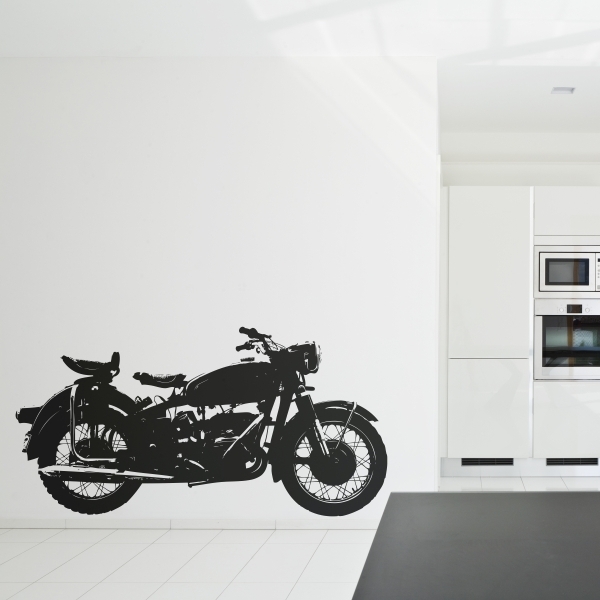Vinilo decorativo moto antigua