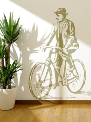 Vinilo decorativo hombre en bicicleta
