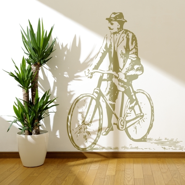 Vinilo decorativo hombre en bicicleta