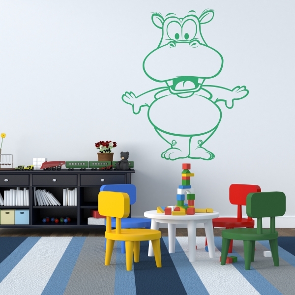 Vinilo infantil hipopotamo