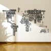 Vinilo decorativo mapa del mundo ciudades