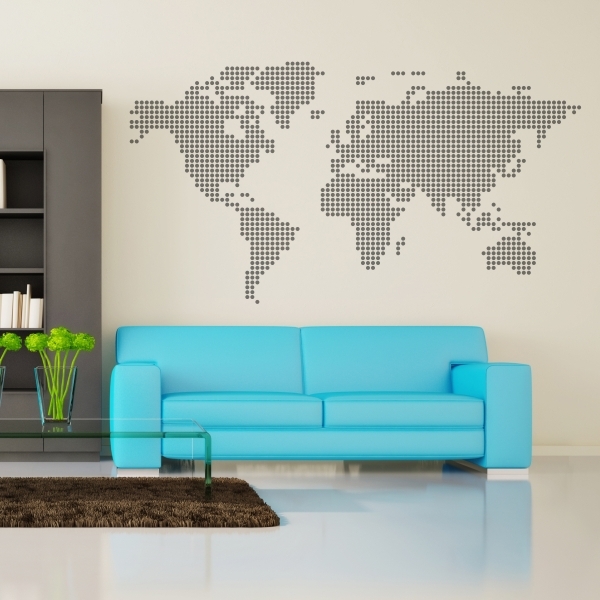 Vinilo decorativo mapamundi circulos