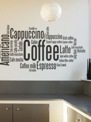 Vinilo decorativo textos café
