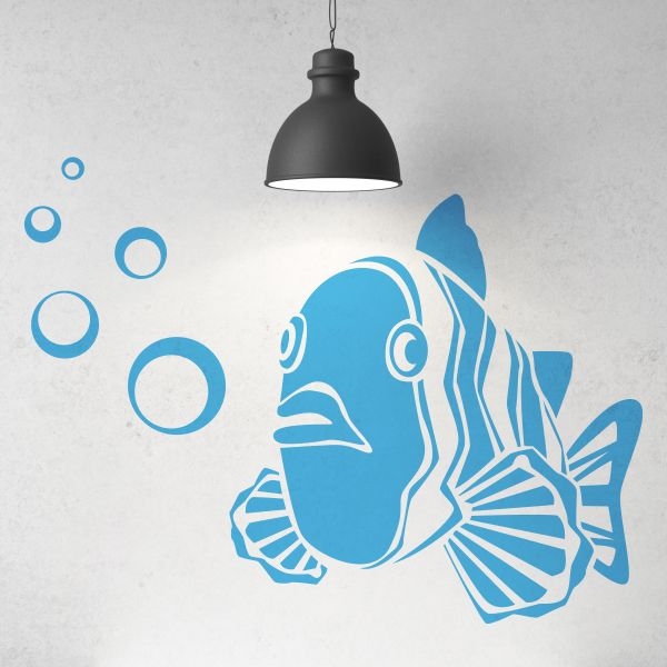 Vinilo decorativo pez con burbujas