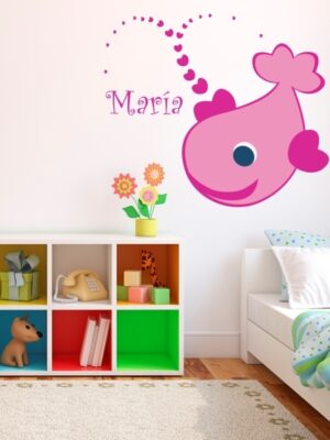 Vinilo infantil pez personalizable  niña