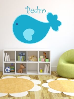 Vinilo infantil pez personalizable niño