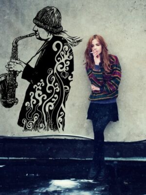 Vinilo decorativo saxofonista