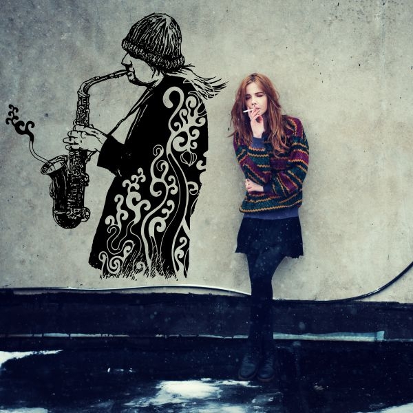 4181.jpg Vinilo decorativo saxofonista