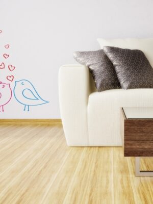 Vinilo decorativo pajaros enamorados