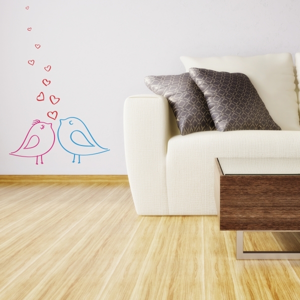 4217.jpg Vinilo decorativo pajaros enamorados