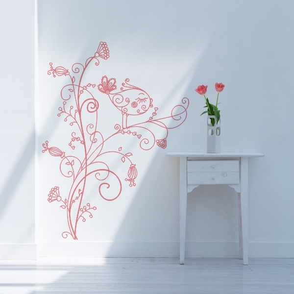 4219.jpg Vinilo decorativo pájaro en rama