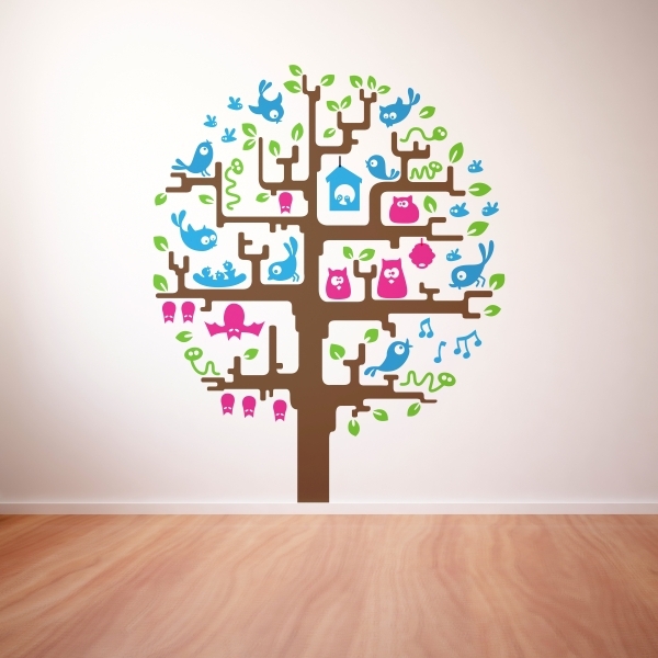 Vinilo infantil árbol multicolor