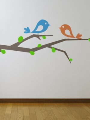 4247.jpg Vinilo infantil pájaros en una rama