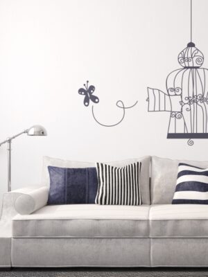 Vinilo decorativo pajarera vintage