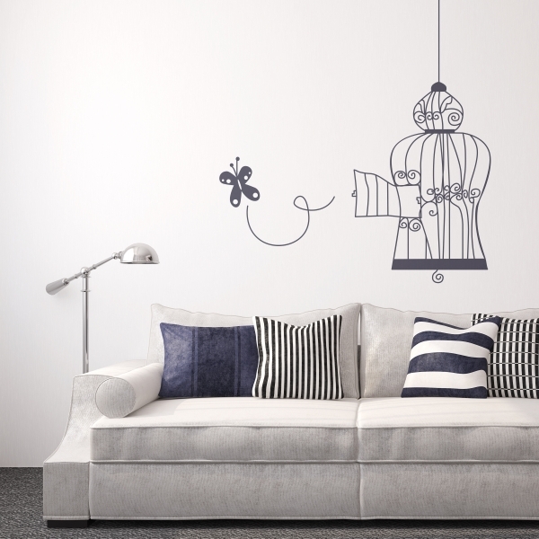 Vinilo decorativo pajarera vintage