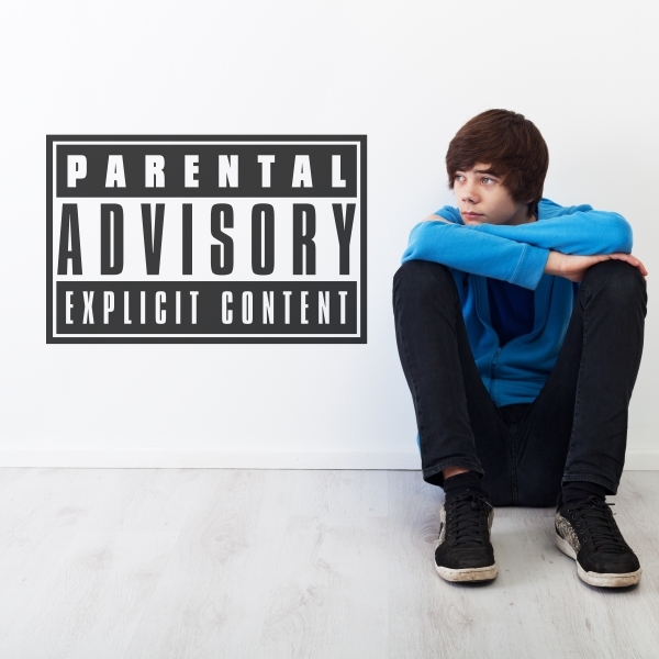 4267.jpg Vinilo decorativo aviso parental