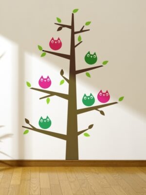 4273.jpg Vinilo infantil árbol con buhos