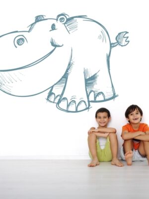 Vinilo infantil hipopótamo