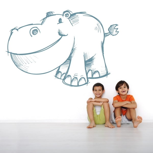 Vinilo infantil hipopótamo
