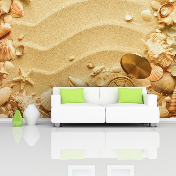 Fotomural conchas y arena