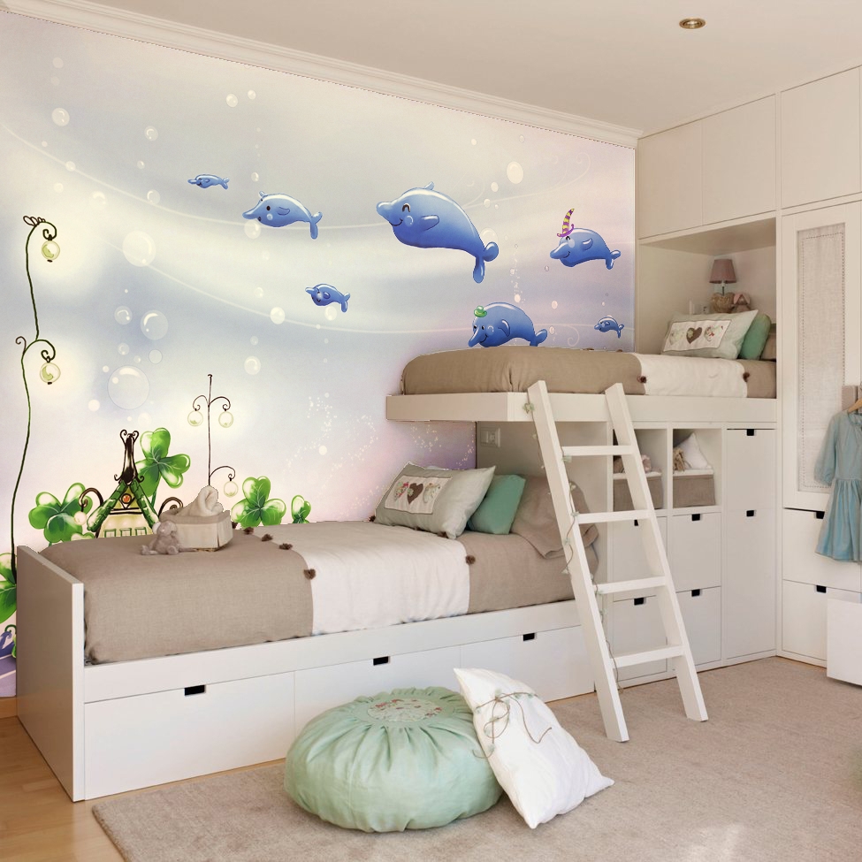 Fotomural infantil delfines