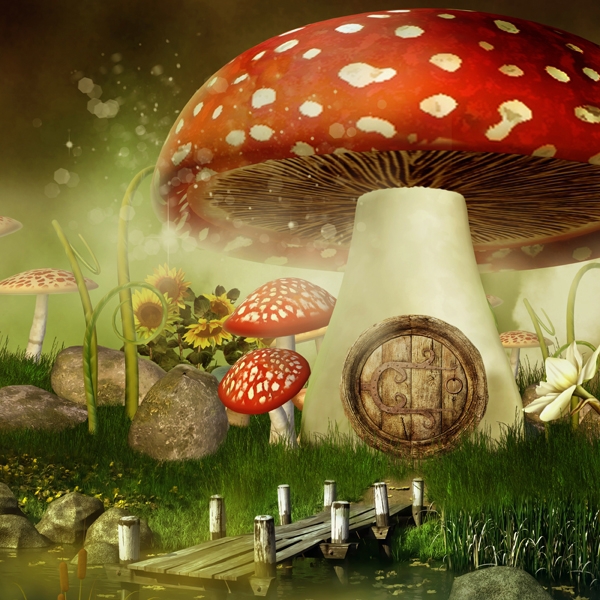 Fotomural infantil casa seta