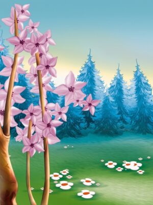 Fotomural infantil bosque colorido