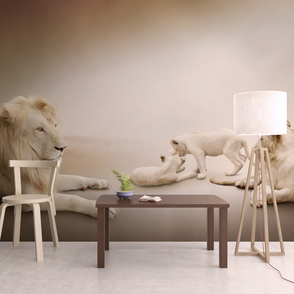 Fotomural leones albinos