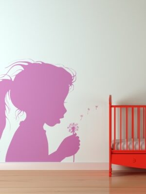 4423.jpg Vinilo infantil niña con diente de león