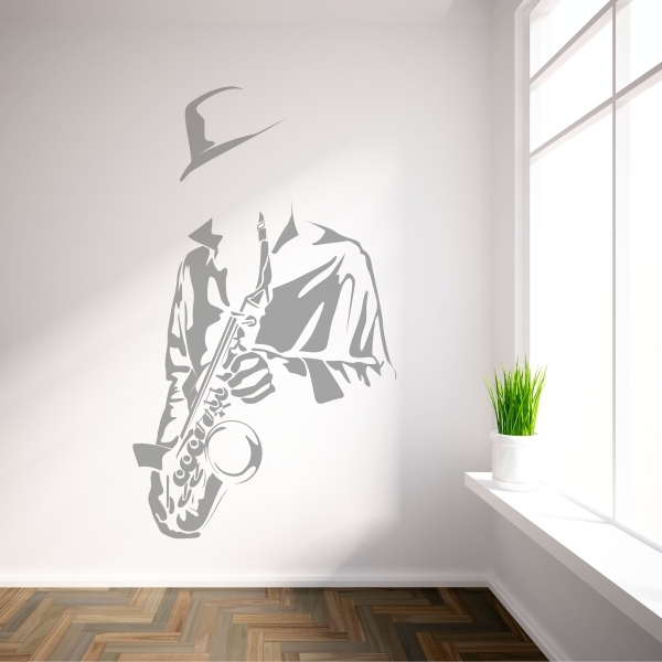 Vinilo decorativo silueta saxofonista
