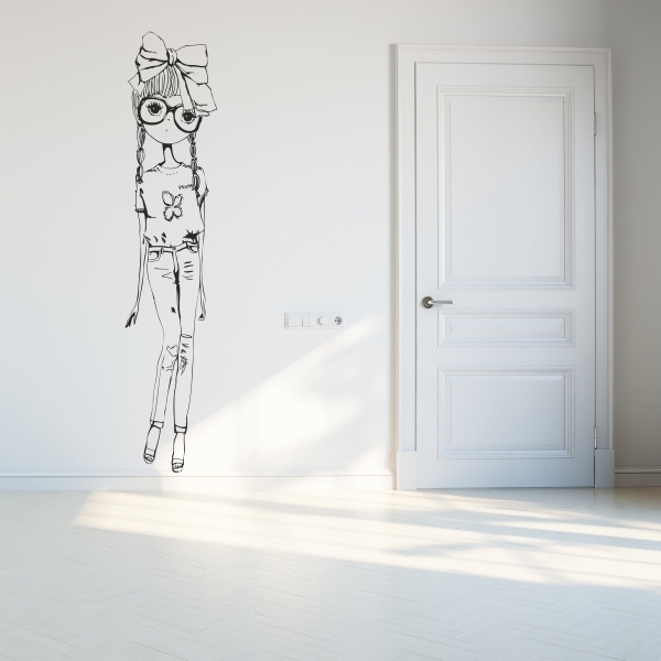4455.jpg Vinilo decorativo niña fashion