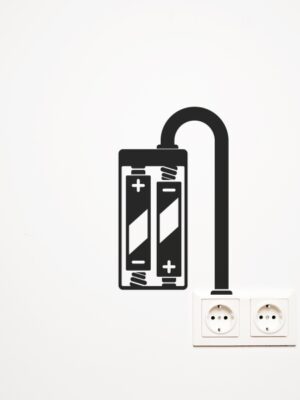 Vinilo decorativo batería enchufe