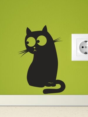 Vinilo decorativo gato y pez