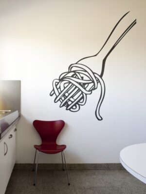 Vinilo decorativo tenedor y pasta