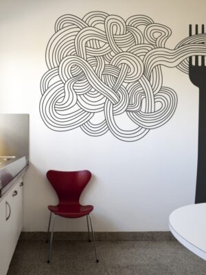 Vinilo decorativo tenedor y pasta II