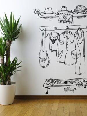 Vinilo decorativo perchero vintage