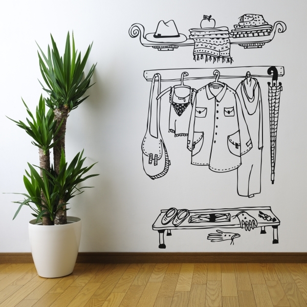 Vinilo decorativo perchero vintage