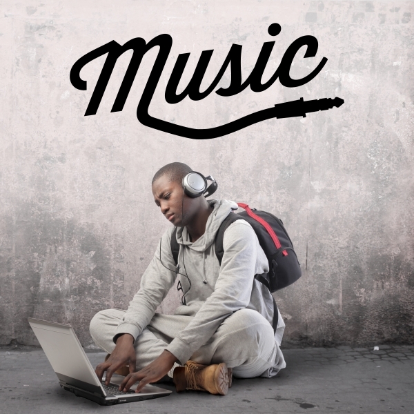 Vinilo decorativo texto music