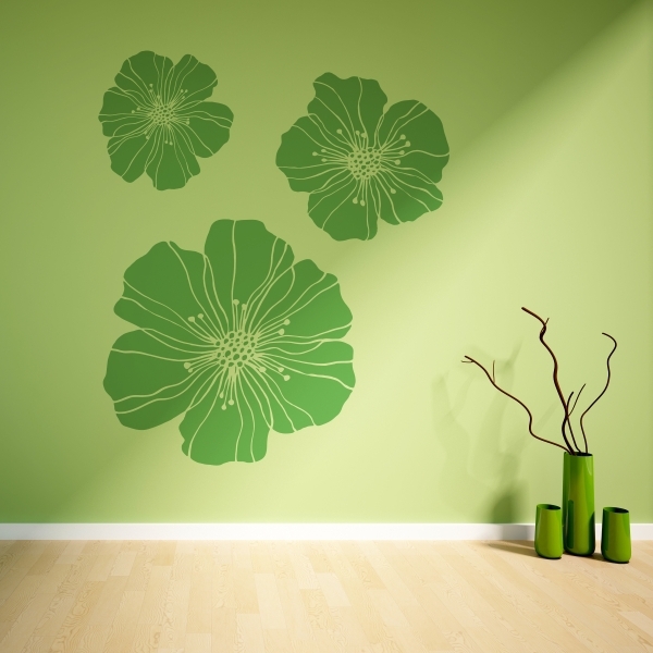 Vinilo decorativo conjunto de flores