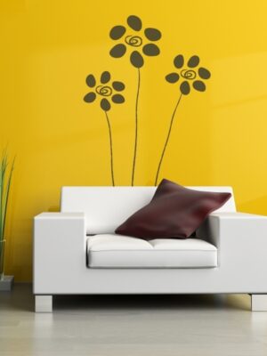 Vinilo decorativo flores sketch