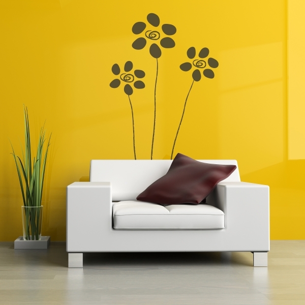 Vinilo decorativo flores sketch