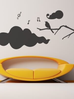 Vinilo decorativo árbol y nubes