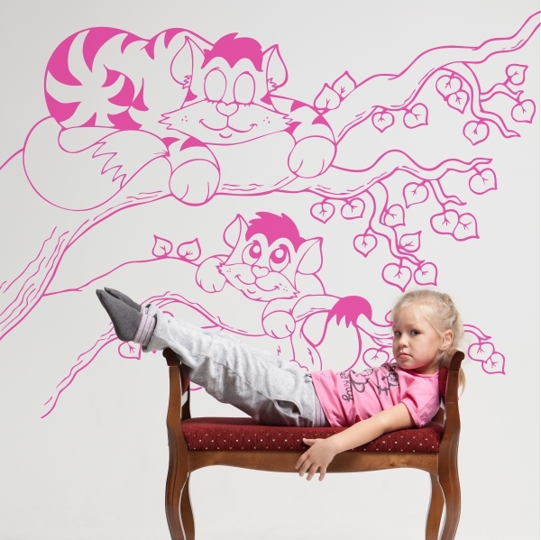 4771.jpg Vinilo infantil gatos en árbol