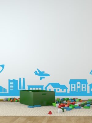 Vinilo infantil skyline