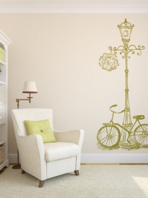 Vinilo decorativo farola y bicicleta
